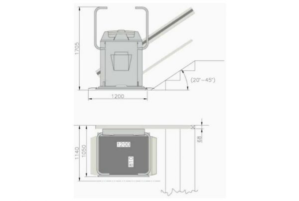 Straight C7 Stair Lift Drawings